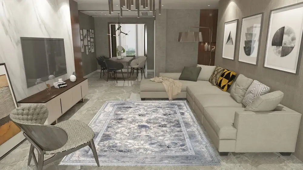 فرش ماشینی طرح سارن 1205 تمام رنگ 1200 شانه گل برجسته